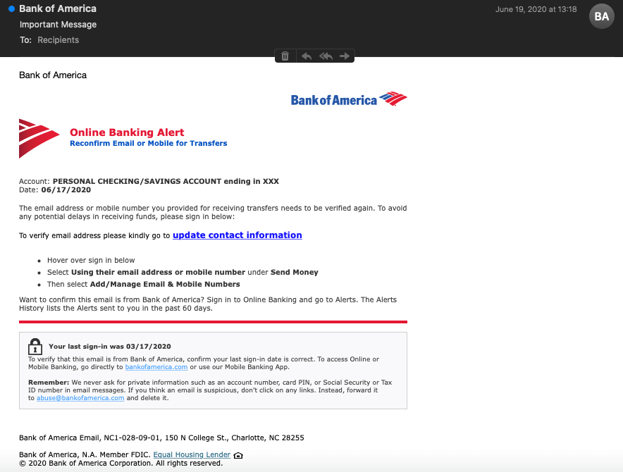 bank of america change address