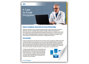 A Case for Email Encryption for Healthcare