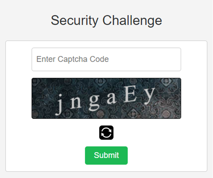 Screenshot of the CAPTCHA security challenge included in the attack. (Source: Zix | AppRiver) 