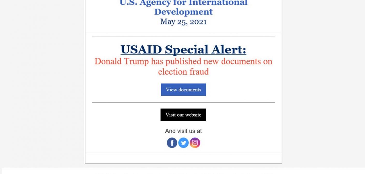 A screenshot of the fake USAID email. (Source: Zix | AppRiver)