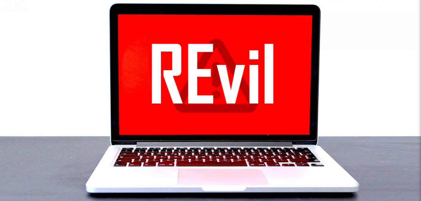 REvil graphic on laptop