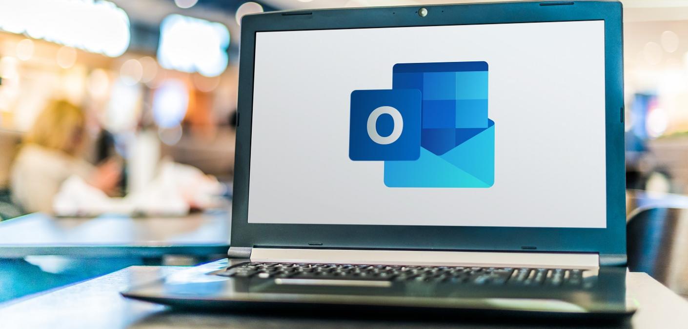 Laptop with Outlook logo